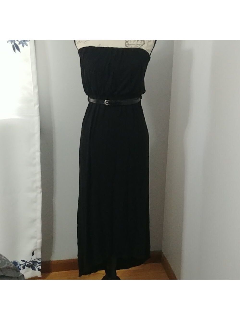 American Dream Black Strapless Hi/Low Maxi w/ belt